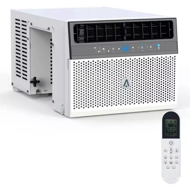 Climatiseur de fenêtre, unité de climatisation de fenêtre avec filtre lavable, compatible Wi-Fi avec télécommande, refroidit jusqu'à 32,5 mètres carrés, 6 modes, 115V/60Hz