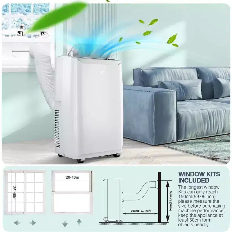 14000 Btu Portable Air Conditioner Fast Cooling 750 Sq.ft, 3-in-1 Floor Air Conditioner Portable W/cooling, Dehumidification And Fan