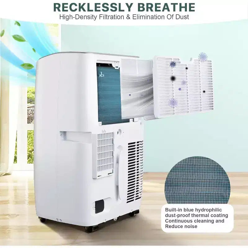14000 Btu Portable Air Conditioner Fast Cooling 750 Sq.ft, 3-in-1 Floor Air Conditioner Portable W/cooling, Dehumidification And Fan