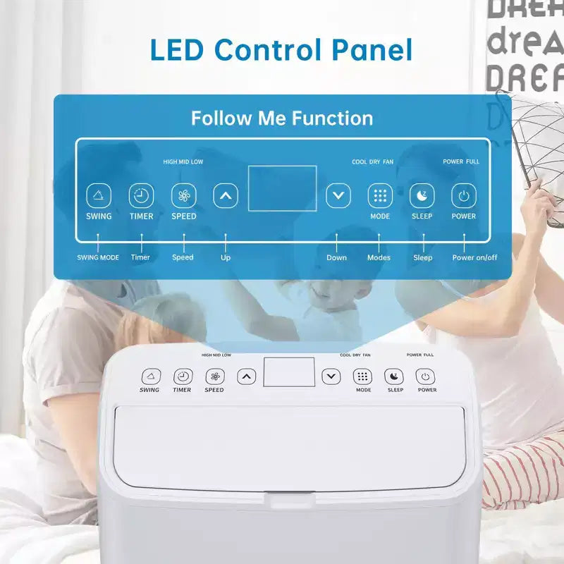 Climatiseur portable 15 000 BTU, climatisation portable intégrée avec déshumidificateur et ventilateur, refroidit jusqu'à 79 m² – Idéal pour chambre, bureau, cuisine