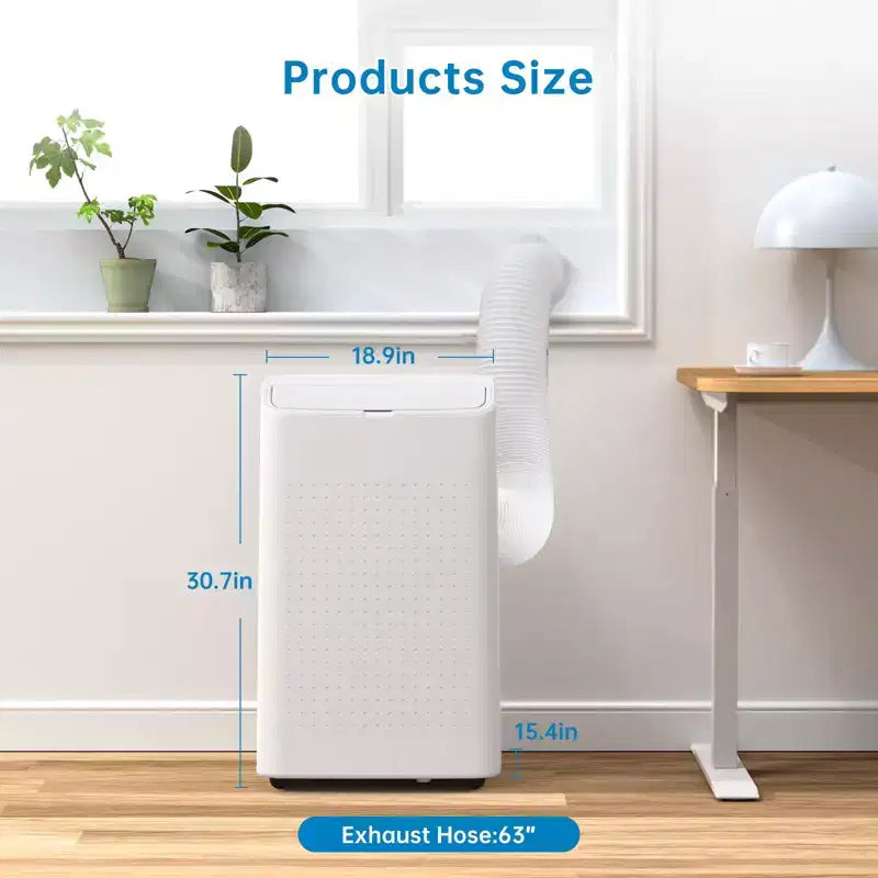 Climatiseur portable 15 000 BTU, climatisation portable intégrée avec déshumidificateur et ventilateur, refroidit jusqu'à 79 m² – Idéal pour chambre, bureau, cuisine