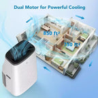 Climatiseur portable 15 000 BTU, climatisation portable intégrée avec déshumidificateur et ventilateur, refroidit jusqu'à 79 m² – Idéal pour chambre, bureau, cuisine