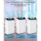 14,000 BTU Portable AC - 4-in-1 Cooling for 750 Sq.Ft, Quiet with Remote & Window Ki