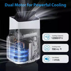 Climatiseur, Climatiseur portable 12000 BTU avec modes déshumidificateur et ventilateur, refroidit une pièce jusqu'à 65 m², Climatiseur mobile