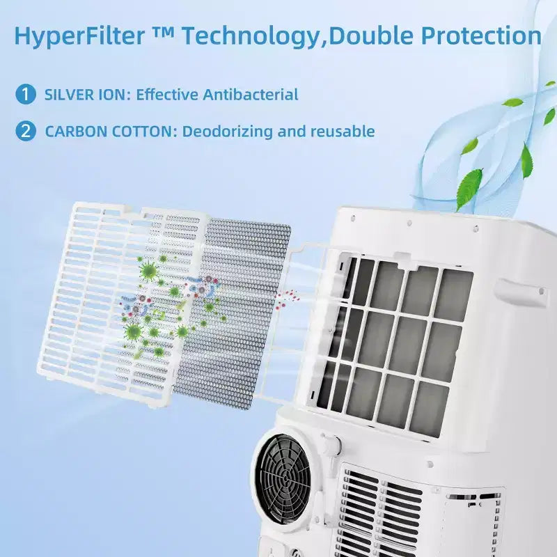 Portable Air Conditioners for Room up to 750 Sq.ft, 14,000 BTU Floor AC , Remote Control, 24-Hour Timer, Window Slider Kit