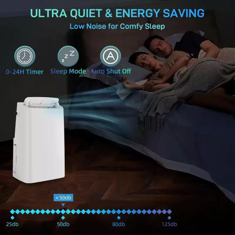 Portable Air Conditioners for Room up to 750 Sq.ft, 14,000 BTU Floor AC , Remote Control, 24-Hour Timer, Window Slider Kit