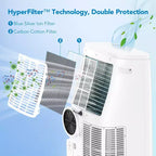 Climatiseur portable 14000 BTU avec télécommande, unité de climatisation autonome 3-en-1, rafraîchit les pièces jusqu'à 70 m², mode intelligent/veille, 3 vitesses