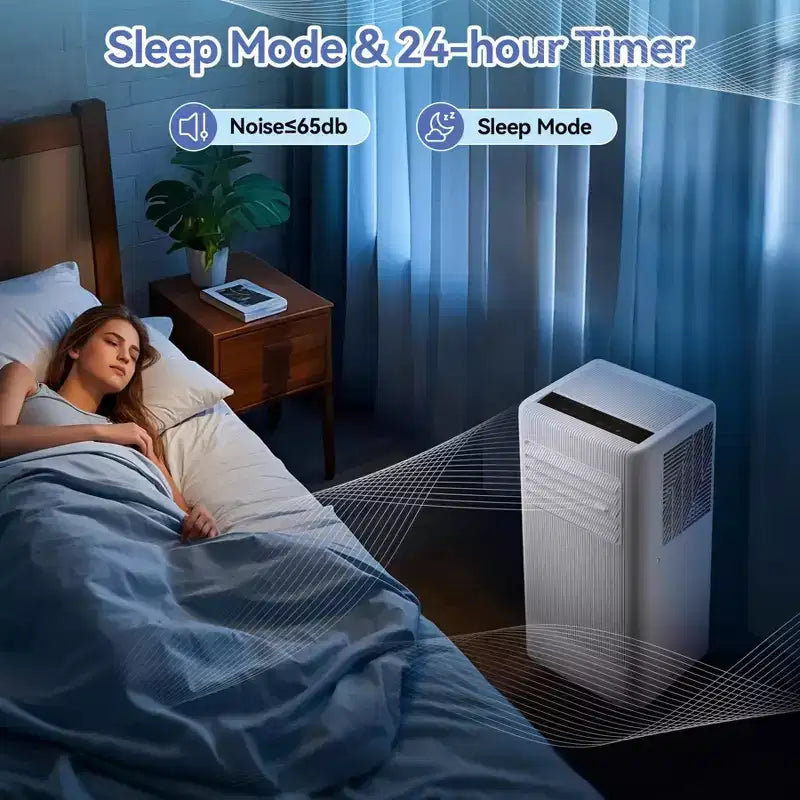 8000 BTU Mobile Air Conditioner,3 In 1 AC Unit with 360 Degree Cast,Cools 420 Sq Ft Fast, Sleep Mode, Built-In Dehumidifier, Fan Mode