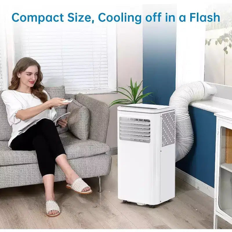 Climatiseur portable 8 000 BTU avec fonctions de refroidissement, déshumidificateur, ventilateur 3-en-1, écran LED, minuterie 24h, refroidissement haute efficacité DOE SACC 5 000 BTU