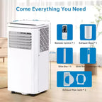 Climatiseur portable 8 000 BTU avec fonctions de refroidissement, déshumidificateur, ventilateur 3-en-1, écran LED, minuterie 24h, refroidissement haute efficacité DOE SACC 5 000 BTU
