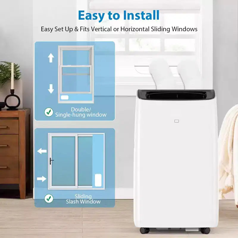 14000 BTUs Inverter Portable Air Conditioner and Heater, Portable AC Unit for Rooms Up to 750 Sq. Ft, with Remote Control Energy-Saving 13.6