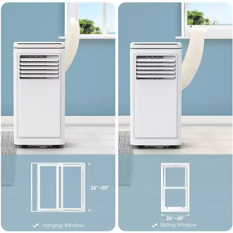Climatiseur portable ZAFRO, Climatiseur avec fonctions de refroidissement, de ventilation, de déshumidification, mode veille, 55 dB, refroidit jusqu'à 42 m²