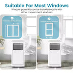 Climatiseur portable ZAFRO, Climatiseur avec fonctions de refroidissement, de ventilation, de déshumidification, mode veille, 55 dB, refroidit jusqu'à 42 m²