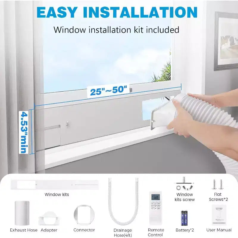 ZAFRO Portable Air Conditioners, 4 Modes Portable AC with Remote Control/LED Display/24Hrs Timer