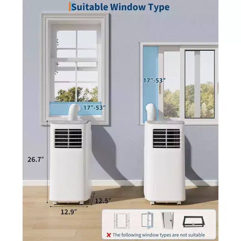 TROPOW Air Conditioner, 8000 BTU 3-in-1 Unit with Fan Mode, Remote & Ventless Design, Portable Room Air Conditioner.