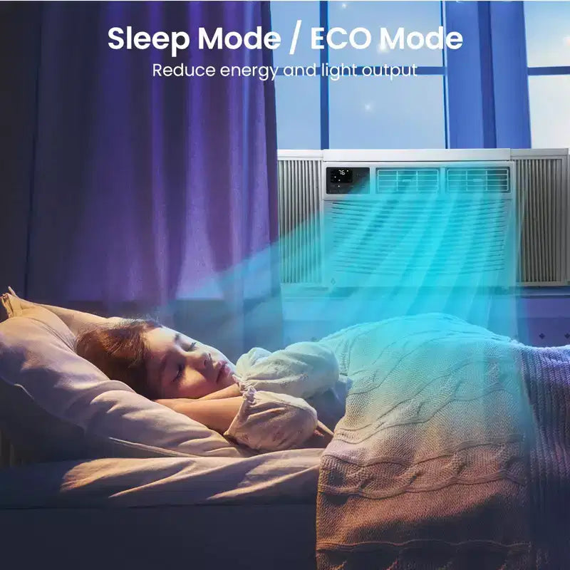 8000 BTU Smart Window AC - WiFi Enabled Air Conditioner for 350 Sq.Ft Rooms, 11 EER Quiet 51dB Cooling w/App Control, Digital Display & Remote