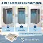 10,000 BTU Portable Air Conditioner, 3-in-1 Portable AC Unit with Fan & Dehumidifier, Room Air Conditioner Cools up to 450 Sq. Ft.
