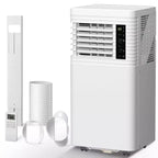 8000 BTU Portable AC with Remote  3-in-1 Unit for Room, Bedroom, Garage, RV  Includes Timer, Display & Window Kit  White