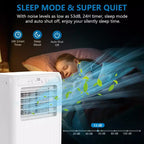 Climatiseur portatif de 8 000 BTU pour une pièce jusqu'à 32,5 m², unité de climatisation portative avec télécommande, mode veille, kit de fenêtre inclus