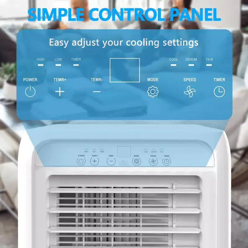 Climatiseur portatif de 8 000 BTU pour une pièce jusqu'à 32,5 m², unité de climatisation portative avec télécommande, mode veille, kit de fenêtre inclus