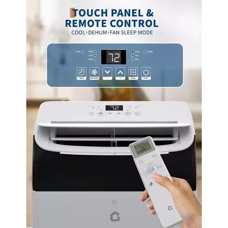 Acekool 12,000 BTU Portable AC - 3-in-1 Cooling, Dehumidifier & Fan for Rooms Up to 550 Sq.Ft, LED Display, Remote Control