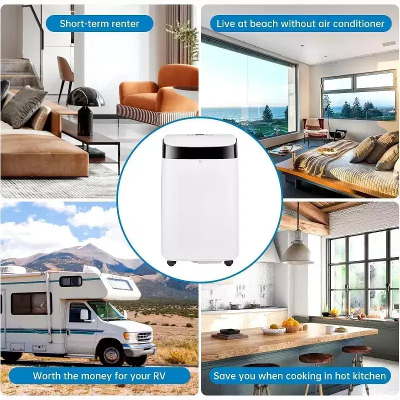 Acekool 12,000 BTU Portable AC - 3-in-1 Cooling, Dehumidifier & Fan for Rooms Up to 550 Sq.Ft, LED Display, Remote Control