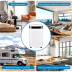 Acekool 12,000 BTU Portable AC - 3-in-1 Cooling, Dehumidifier & Fan for Rooms Up to 550 Sq.Ft, LED Display, Remote Control