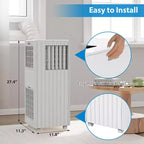 Portable Air Conditioner 8,000 BTU, Cools Rooms Up to 350 Sq. Ft, Dehumidifier, Fan, Sleep Mode, Remote Control, Quiet AC Unit with Window Mount Kit