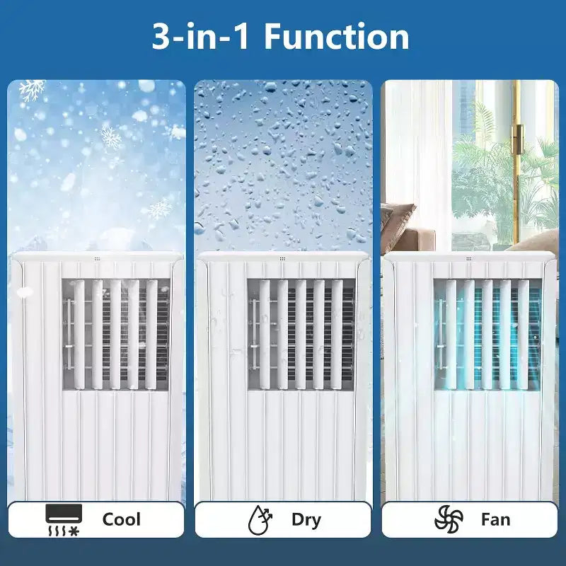 Portable Air Conditioner 8,000 BTU, Cools Rooms Up to 350 Sq. Ft, Dehumidifier, Fan, Sleep Mode, Remote Control, Quiet AC Unit with Window Mount Kit
