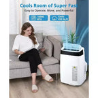 Climatiseur portable Acekool 10000 BTU, 3-en-1 CA avec ventilateur et déshumidificateur, télécommande, 3 vitesses, minuterie 24h, rafraîchit les pièces jusqu'à 42 m², installation facile