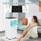 Climatiseur portable Acekool 14000 BTU, climatiseur silencieux 3-en-1 avec déshumidificateur et ventilateur, télécommande, minuterie, refroidit jusqu'à 70 m², installation facile, mobilité