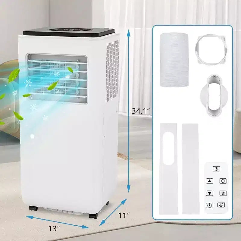 Climatiseur portable Acekool 14000 BTU, climatiseur silencieux 3-en-1 avec déshumidificateur et ventilateur, télécommande, minuterie, refroidit jusqu'à 70 m², installation facile, mobilité