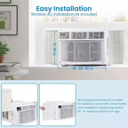Acekool 10000 BTU Window Air Conditioner, Smart Wi-Fi AC Unit Cools Rooms Up to 450 Sq.Ft, Quiet Energy Saving, Remote App Control, Easy Install