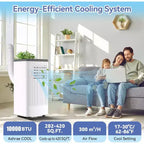 Climatiseur et Chauffage Portable Acekool 10 000 BTU, 3-en-1 Climatiseur, Pompe à Chaleur, Ventilateur, Déshumidificateur, Télécommande, Minuteur 24H, Refroidit 42 m², Kit Fenêtre