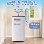 Climatiseur et Chauffage Portable Acekool 10 000 BTU, 3-en-1 Climatiseur, Pompe à Chaleur, Ventilateur, Déshumidificateur, Télécommande, Minuteur 24H, Refroidit 42 m², Kit Fenêtre