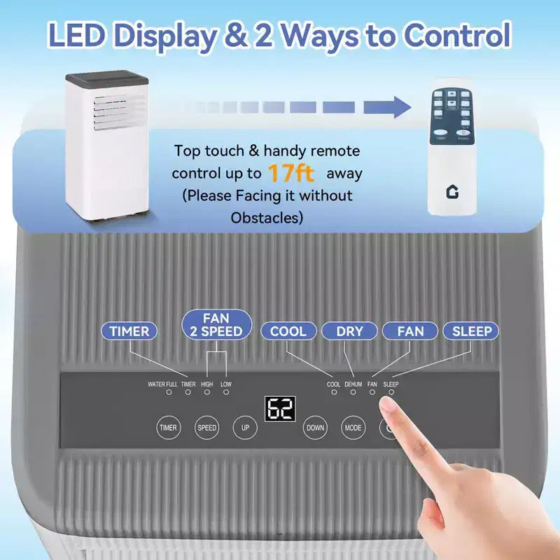 10000 BTU Portable Air Conditioner with Wheels, Portable AC Unit with Remote, Indoor Air Conditioner for Room 560 SQ.FT, Cooling/Fan/Dry Modes