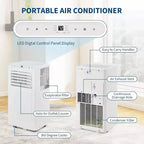 Climatiseur portable Acekool 8 000 BTU, ventilateur déshumidificateur 4 en 1, pour pièces jusqu'à 32,5 m², minuterie, télécommande, déplacement facile