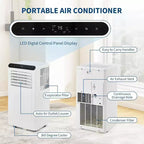 Climatiseur portable Acekool 8 000 BTU, ventilateur déshumidificateur 4 en 1, pour pièces jusqu'à 32,5 m², minuterie, télécommande, déplacement facile