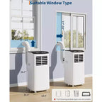 Acekool 8,000 BTU Portable Air Conditioner, 4-in-1 AC Dehumidifier Fan, Remote, Timer, for Rooms up to 350 Sq. Ft, Window Kit