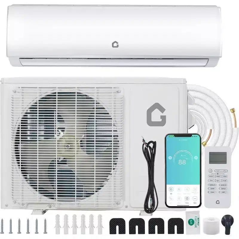 Acekool 9000 BTU Mini Split AC & Heat Pump, 24 SEER2 Inverter, WiFi/Alexa, Ductless System for Rooms up to 450 Sq Ft, 208/230V with Install Kit