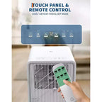 Acekool 8,000 BTU Portable Air Conditioner, 3-in-1 AC Dehumidifier Fan, Dual Motors, Auto Swing, Remote, for Rooms up to 350 Sq. Ft, White