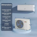 Costway 9100BTU Wifi Enabled Mini Split AC 20.5 SEER2115V Inverter Air Conditioner White/Gray