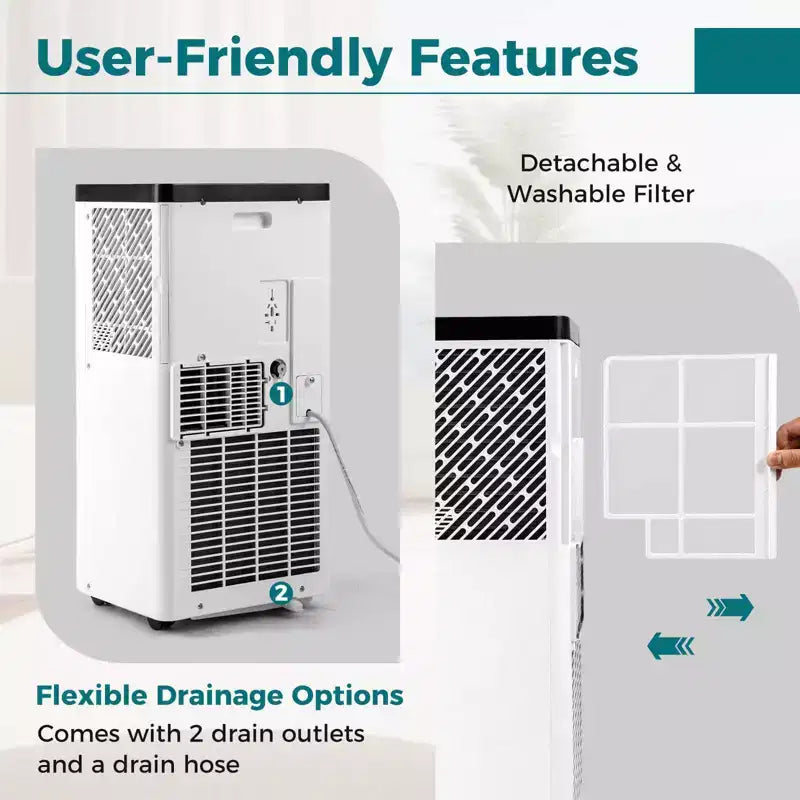 Costway 8000/10000 BTU Portable Air Conditioner with Fan and Dehumidifier Remote Control