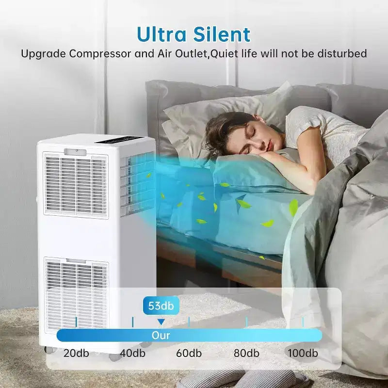 Climatiseur portable Acekool 8 000 BTU, 3-en-1 CA avec ventilateur et déshumidificateur, mode veille, refroidit des pièces jusqu'à 23 m²