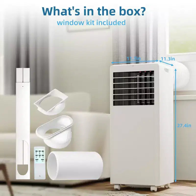 Climatiseur portable Acekool 8 000 BTU, 3-en-1 CA avec ventilateur et déshumidificateur, mode veille, refroidit des pièces jusqu'à 23 m²