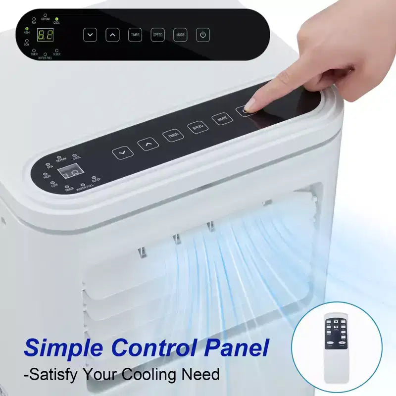 Climatiseur portable Acekool 10 000 BTU, ventilateur déshumidificateur rafraîchisseur 3-en-1, climatiseur silencieux avec télécommande, minuterie, kit de fenêtre pour pièces jusqu'à 42 m²