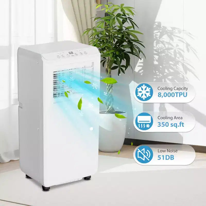 Climatiseur portable Acekool 8 000 BTU, ventilateur et déshumidificateur 3-en-1, climatiseur silencieux avec télécommande, minuterie, kit de fenêtre pour pièces jusqu'à 32,5 m²