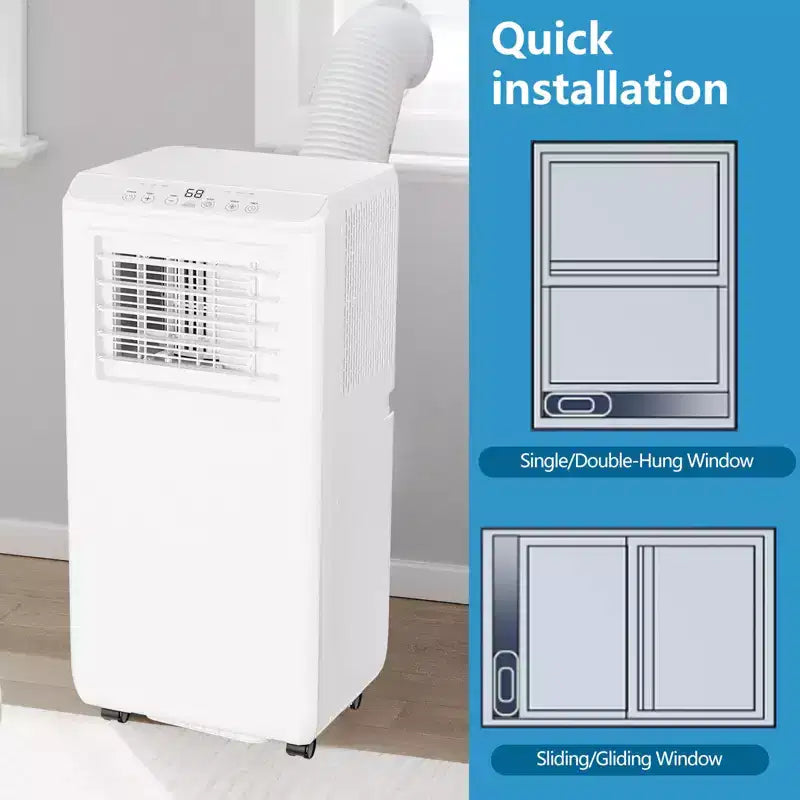 Climatiseur portable Acekool 8 000 BTU, ventilateur et déshumidificateur 3-en-1, climatiseur silencieux avec télécommande, minuterie, kit de fenêtre pour pièces jusqu'à 32,5 m²
