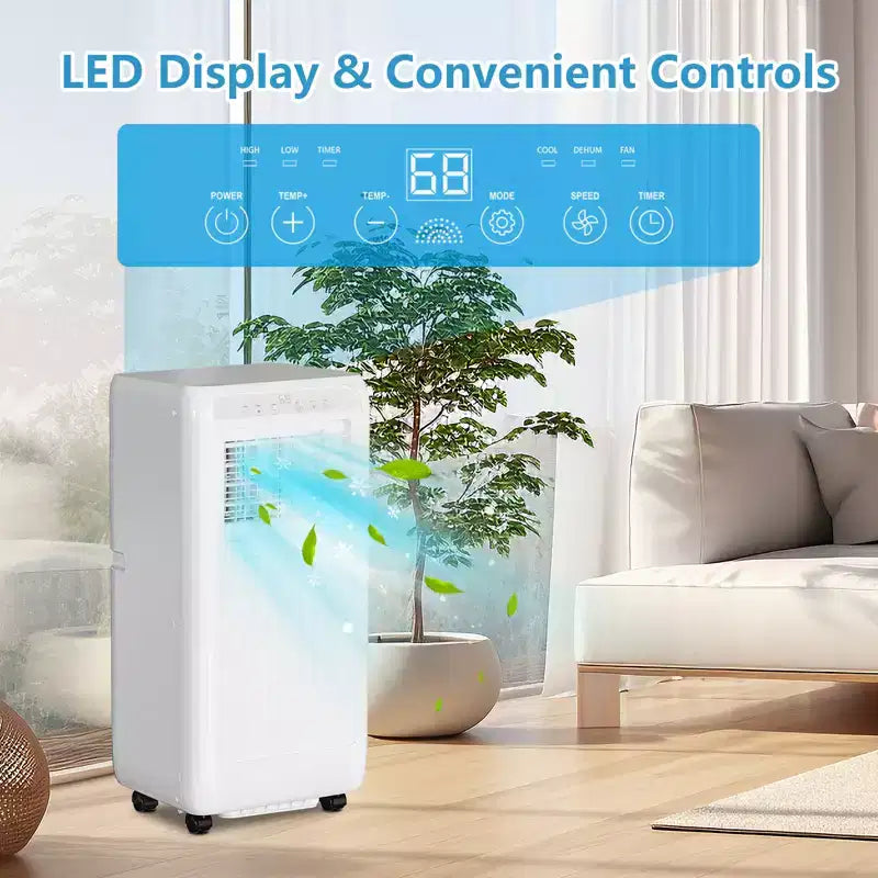 Acekool 8,000 BTU Portable Air Conditioner, 3-in-1 Cooling Fan Dehumidifier, Remote Control, 24H Timer for Rooms up to 350 Sq Ft