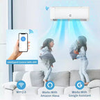 Acekool 11,500 BTU Mini Split Air Conditioner and Heat Pump, 18.5 SEER Inverter Ductless AC with WiFi, Cools Rooms up to 750 Sq Ft